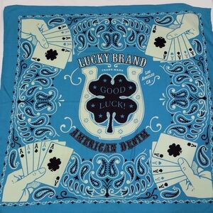 Lucky Brand Good Luck American Denium 4 Aces Bandana Boho Biker Whimsey